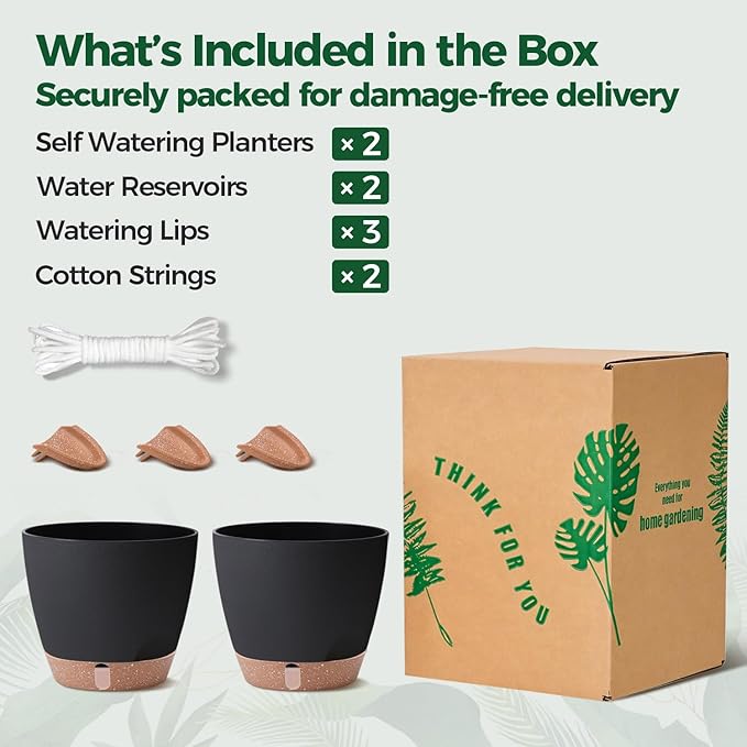 T4U 2 Pack 8 Inch Self Watering Pots - Image 6