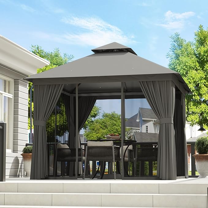 Aoxun Outdoor Gazebo for Patio 8x8, Metal Frame Canopy - Image 2