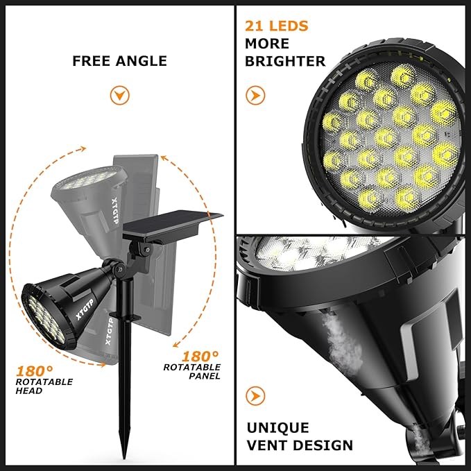 Solar Lights Outdoor, Ultra Bright 21 LEDs IP67 Waterproof Landscape Lighting - Image 7