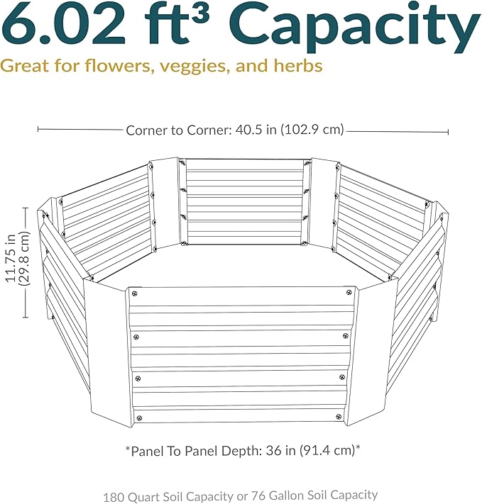Sunnydaze 11.75" H Raised Metal Garden Bed - Image 6