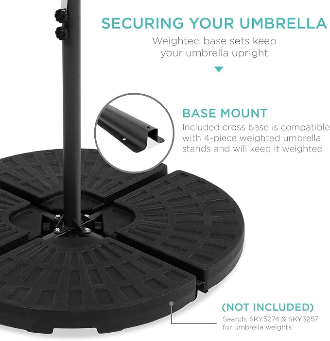 Best Choice Products 10ft Offset Hanging Market Patio Umbrella w/Easy Tilt - Image 5