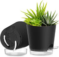 Plant Pots 8 Inch Self Watering Pots, 2 Pack Plastic Planters by SQKH