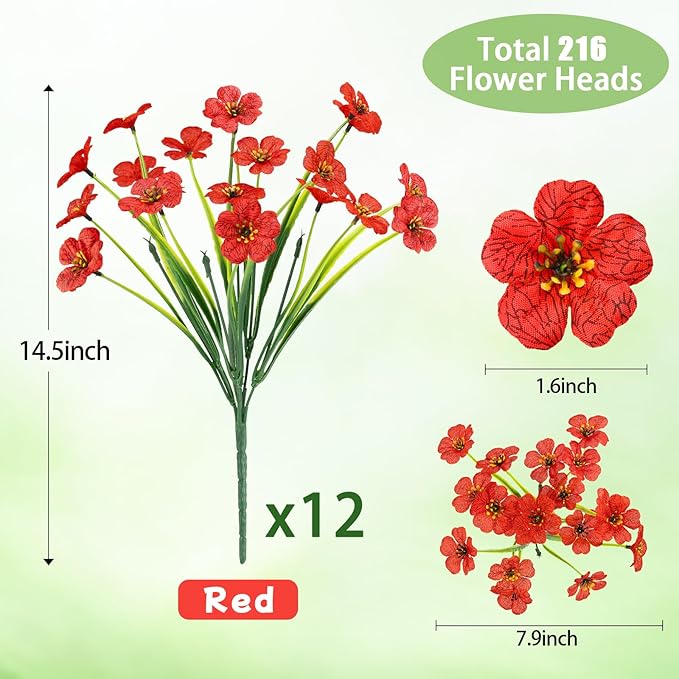 MACTING 12 Bundles Artificial Flowers - Image 5
