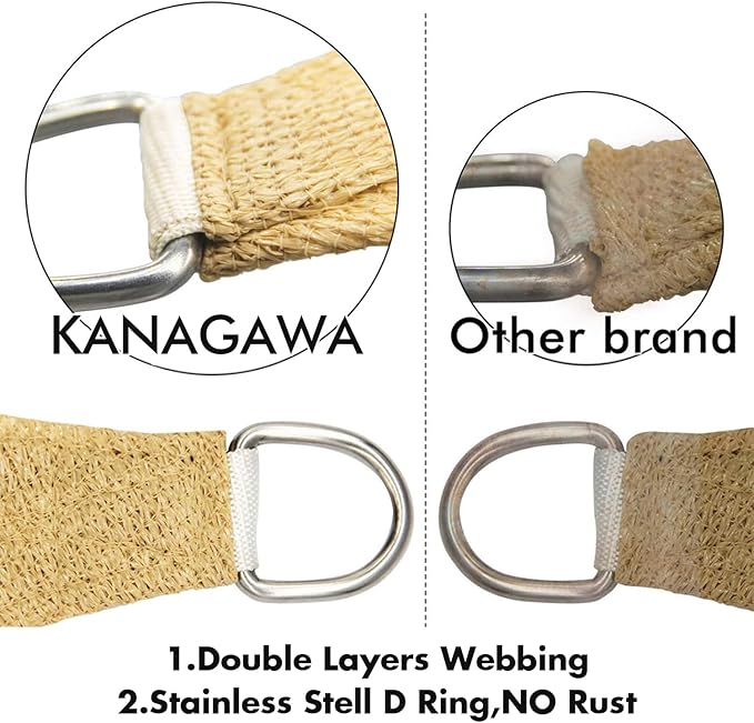KANAGAWA 6'X6' Sand Custom Size Sun Shade Sail Square UV Block Canopy Cover - Image 5