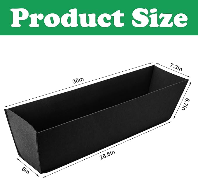 Adnee 2 Pcs 30 Inch Fabric Plant Window Box Liners-Rectangular Non-Woven - Image 2