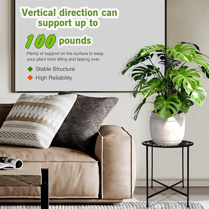 Plant Stand Indoor Outdoor, Round Metal Corner Plant Stand - Image 6