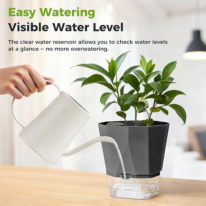 5 Pack Self Watering Pots for Indoor Plants, 6.7 Inches Self Watering Planters - Image 9