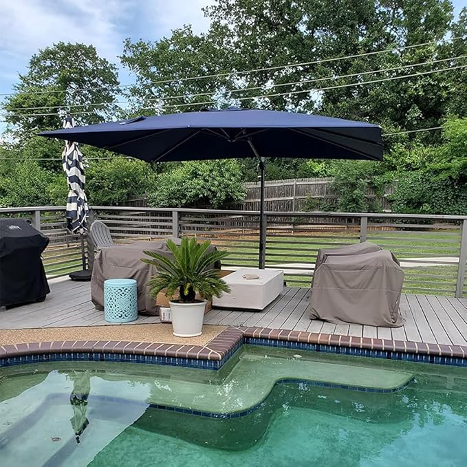 PURPLE LEAF 9' X 11.5' Cantilever Outdoor Rectangle Umbrella Patio Umbrella - Image 3