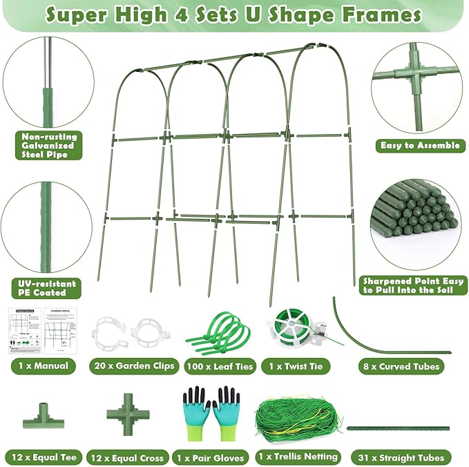 Cucumber Trellis for Raised Bed, Garden Arch Trellis for Climbing Plants Outdoor - Image 2