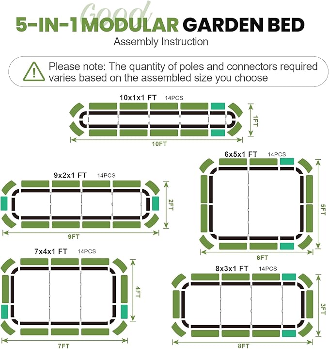 5-in-1 Adjustable Raised Garden Bed Kit | Galvanized Planter Boxes - Image 2
