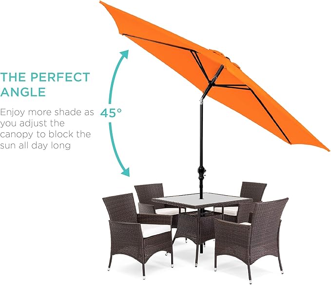 Best Choice Products 10ft Outdoor Table Compatible Steel Polyester Market Patio - Image 2
