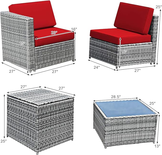 Tangkula 8 Pieces Wicker Patio Furniture Set - Image 5