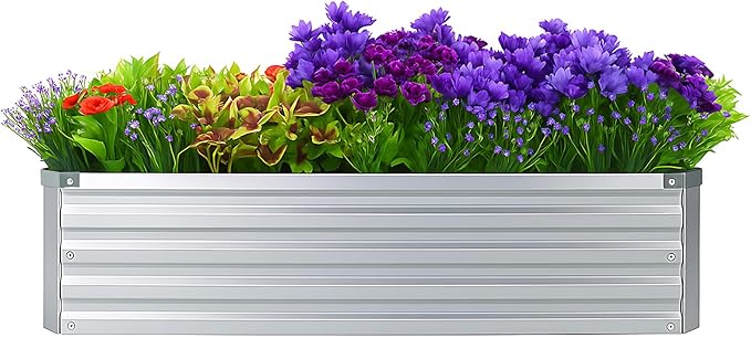2 Pack 4x2x1FT Galvanized Raised Garden Bed Kit, Outdoor Metal Planter Box - Image 6