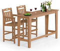 Ciokea 3 Pcs Outdoor Bar Height Table Set, Heavy-Duty All-Weather HDPE Patio by CIOKEA