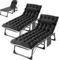 ABORON 2PK Oversized Chaise Lounge Chair, 5 Positions Padded Outdoor Tanning by ABORON
