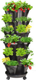 Strawberry Vertical Planter, Stacking Garden Tower, 6 Tiered Stackable Herb by Tectsia