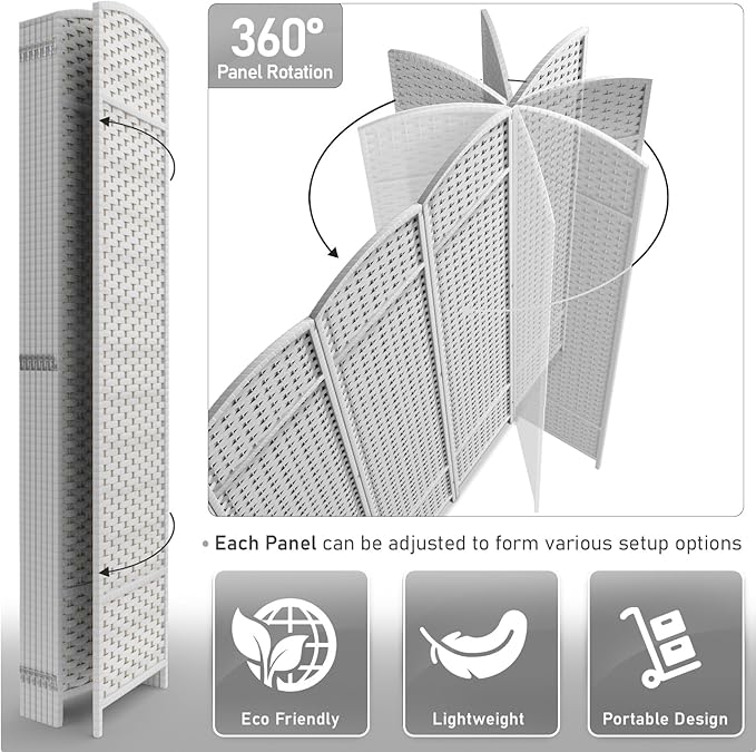 Sorbus 8 Panel Room Divider 6 ft. Tall - Image 7