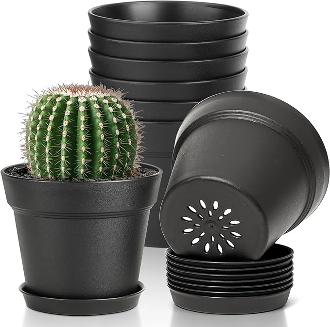 T4U 4 Inch Plant Pots 8-Pack, Small Flower Pots by T4U