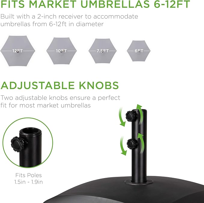 Best Choice Products 123lb Capacity Fillable Mobile Umbrella Base Heavy Duty - Image 6