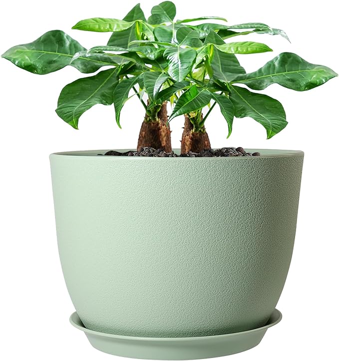 12inch Large Plant Pot, Modern Plastic Planter by UOUZ