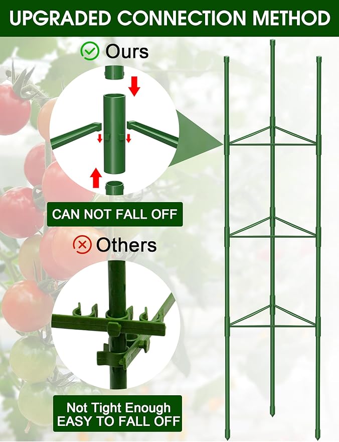 Tomato Cage, Raised Garden Bed Plant Support Stakes - Image 2