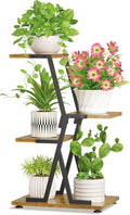 iDavosic.ly 3 Tier Indoor Plant Stand, Corner Tall Metal & Wood Flower Shelf by iDavosicly