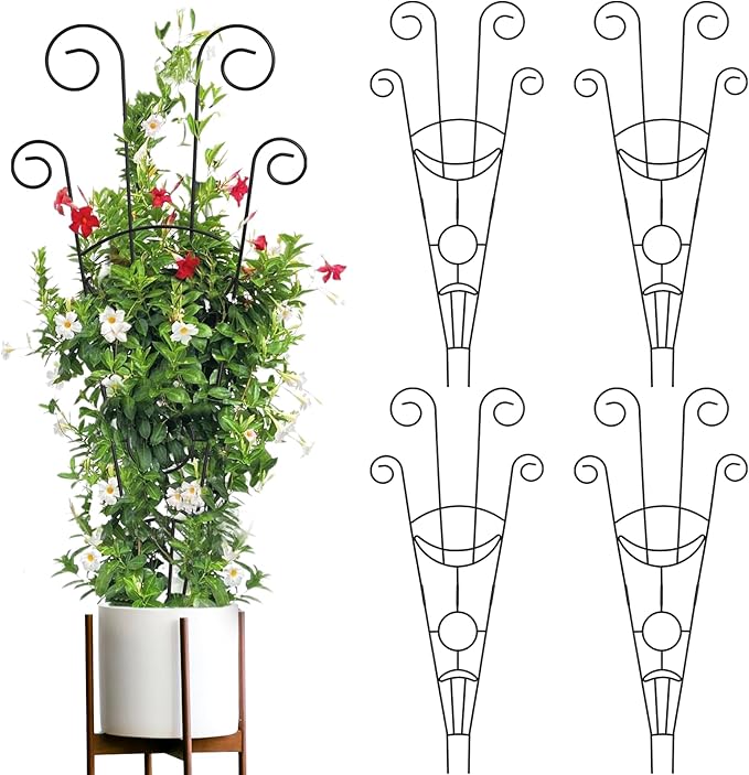 ZOUTOG Trellis for Climbing Plants Indoor 4 Pack 30 Inch, Rustproof Metal by ZOUTOG