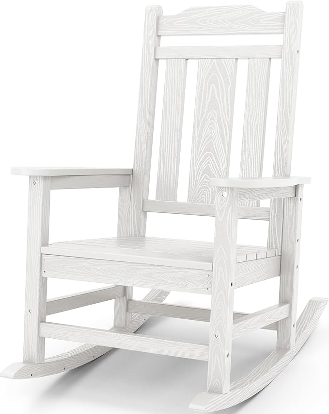 SERWALL Oversized Rocking Chair Outdoor, HDPE Outdoor Rocking Chair by SERWALL