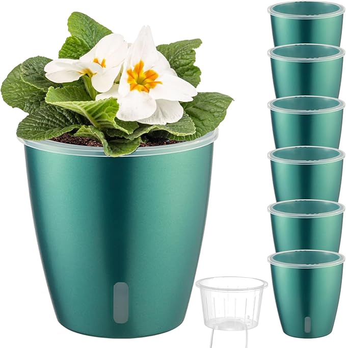 Self Watering Pots for Indoor Plants, Small African Violet Pots by KvyusFlourish