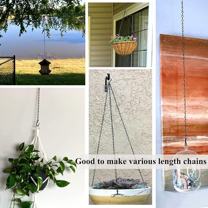 YINGFENG 236 Inch Black Metal Hanging Chains and Hanging Basket Hooks Set - Image 7