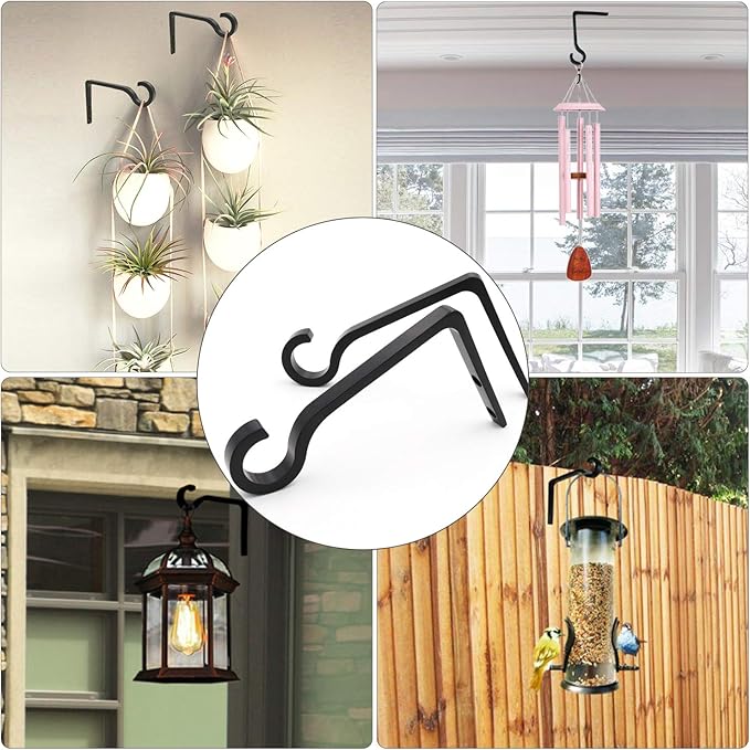 Hanging Plant Bracket 6inch Metal Plant Hook Shepherds Hook Decorative Wall - Image 4