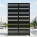 Casaphoria Metal Privacy Screen Outdoor, Louvered Black by Casaphoria