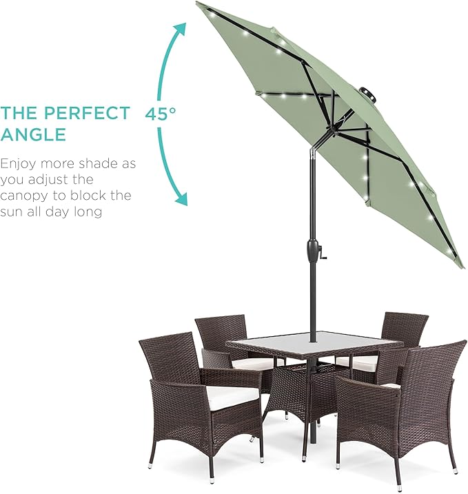 Best Choice Products 7.5ft Outdoor Solar Market Table Patio Umbrella - Image 2