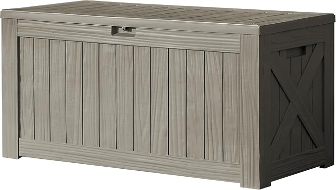 Devoko 120 Gallon Deck Box Resin Outdoor Storage Box Waterproof by DEVOKO