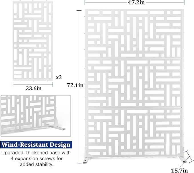 Outdoor Privacy Screen, Freestanding Privacy Fence Panels - Image 2