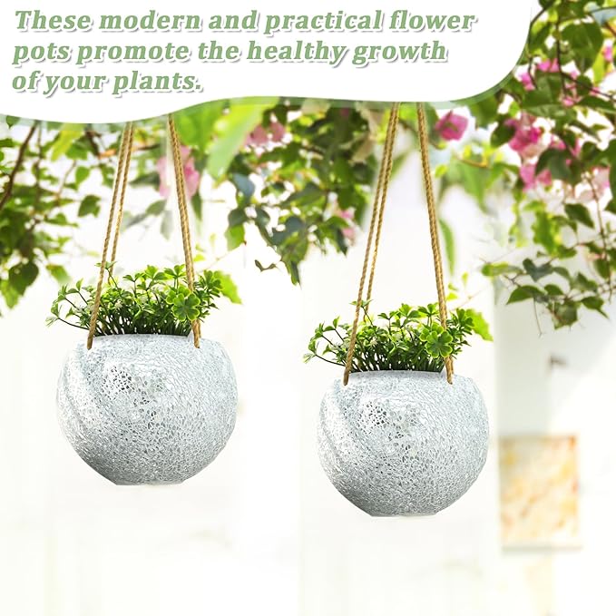 Hanging Planter Mosaic Garden Pot Small Flower Pot - Image 4