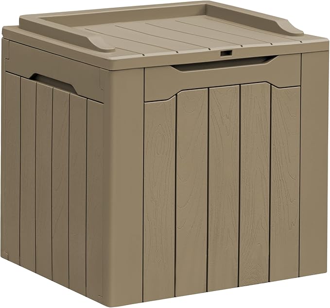 Greesum 31 Gallon Resin Deck Box All Weather Outdoor Storage Boxes by BuynowfromGreesum