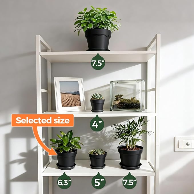 T4U 6 Inch Plant Pot 8-Pack, Plastic Planter - Image 5