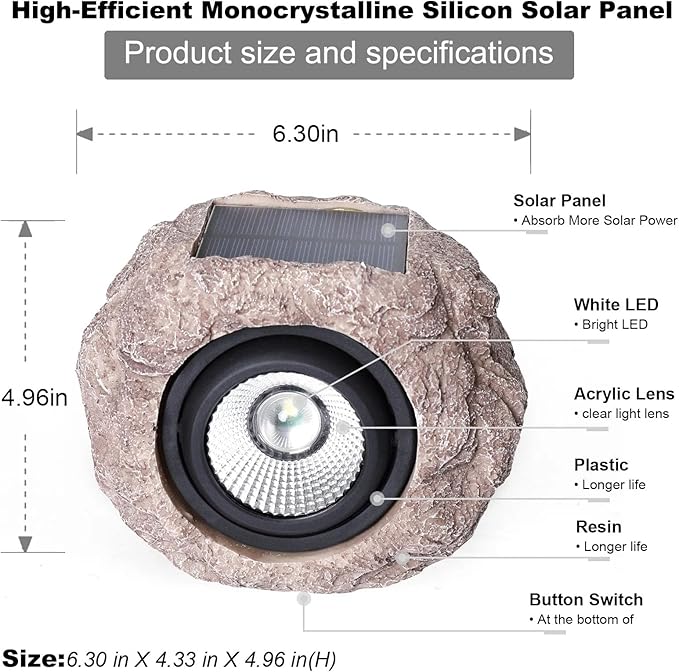Solar Garden Rock Lights Outdoor - Image 9