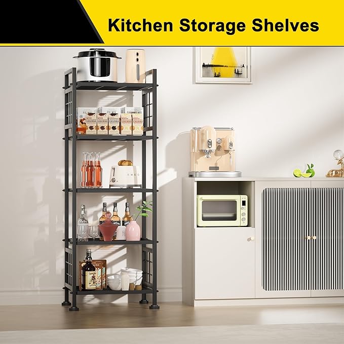 GIOTORENT 5-Wire Standing Book Shelf & Bookcase, Metal Storage Shelving Unit - Image 3