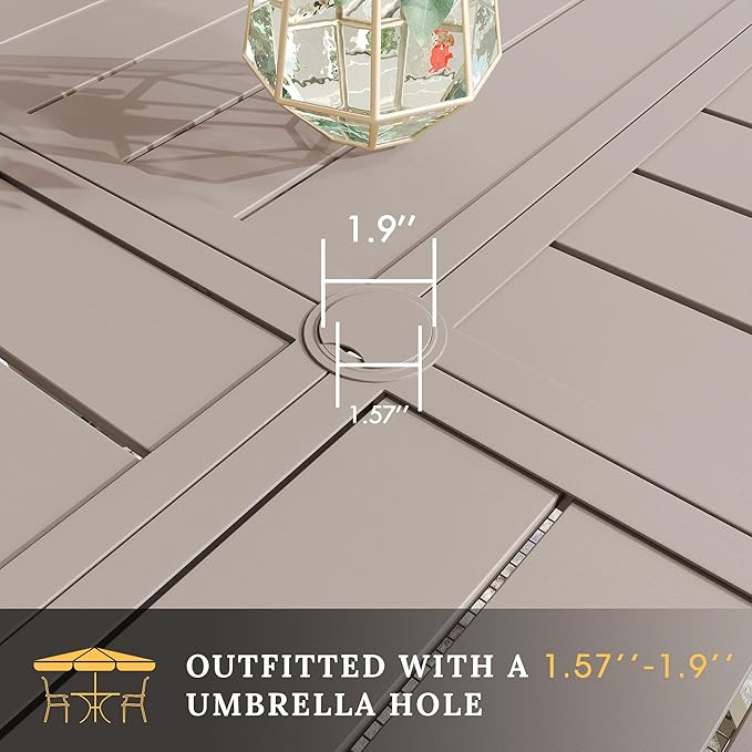VICLLAX Round Patio Table with Adjustable Umbrella Hole - Image 5