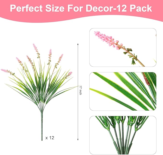 Artificial Faux Plants Outdoor Spring Decorations, Summer Fake Monkey Grass - Image 7