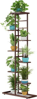 LINZINAR Plant Stand Indoor Outdoor Metal 8 Tier 9 Potted Multiple Flower Pot by LINZINAR