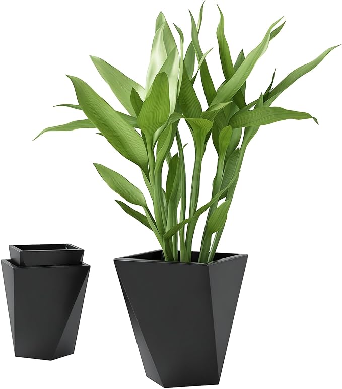Outsunny Set of 3 Tall Planters, MgO Indoor Outdoor Planters by Outsunny