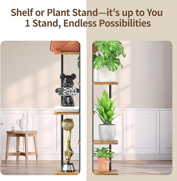 LASZOLA Black 6 Tiered Wood Plant Stand Indoor - Image 8