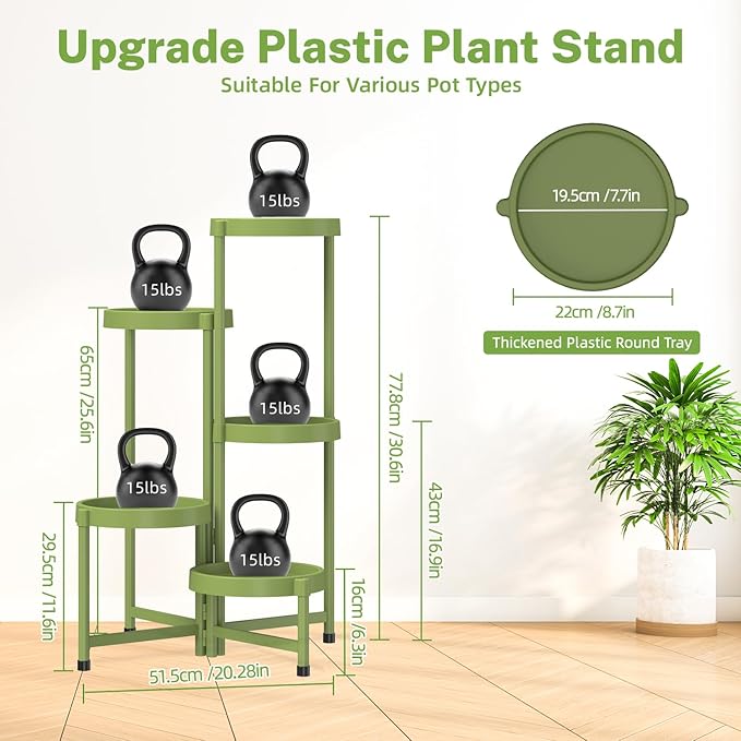 iDavosic.ly 5 Tier Folding Plant Stand Indoor Outdoor - Image 5