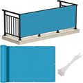 LOVE STORY 3'x10' Turquoise Blue Balcony Screen Privacy Fence Cover -Mesh by LOVESTORY