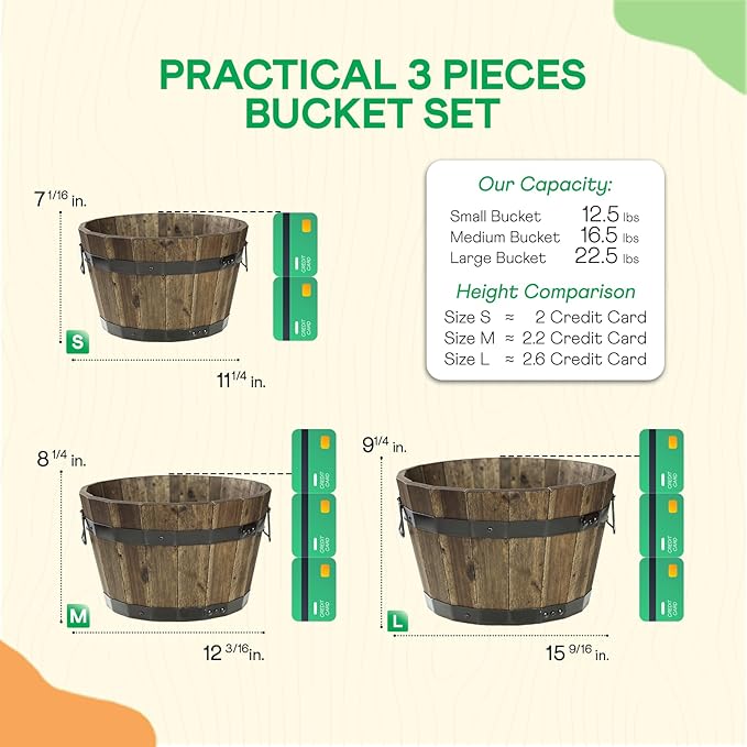 Idzo Set of 3 Wooden Flower Planters - Image 4