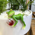 Miniature Frog Figurines Plant Decorations by Suqorinp