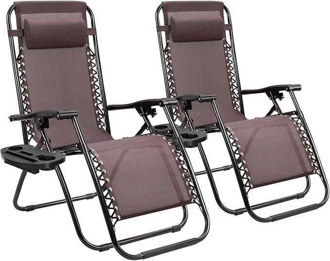Homall Zero Gravity Patio Folding Lawn Chairs Outdoor Gravity Camp Reclining by Homall